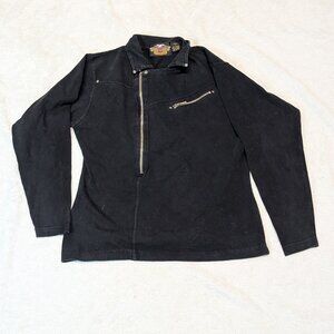 Harley-Davidson Black Logo Moto Biker Bikercore Cotton Jacket Women Large